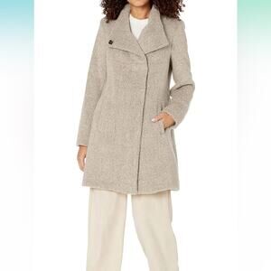 Kenneth Cole Women's Asymmetrical Pressed Boucle Wool Coat size small (c1)